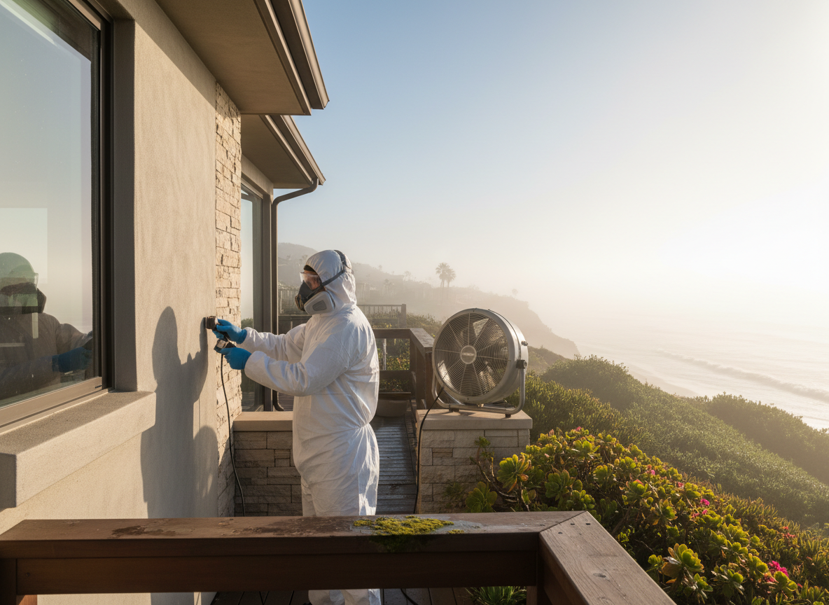 Checking for Hidden Mold After Dense Morning Fog in Corona Del Mar