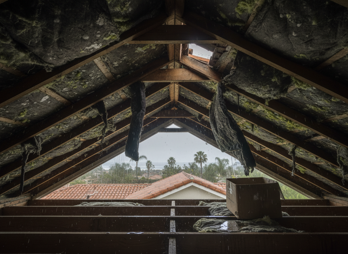 How Winter Rains Lead to Attic Mold in Corona Del Mar Homes
