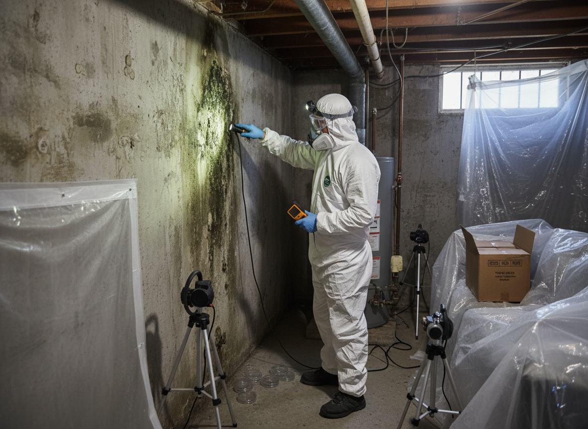 Basement mold inspection in Corona Del Mar
